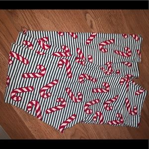 Lularoe candy cane OS leggings